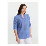 Selen Mavi Kadın Çizgili Fit Bluz 26YSL8384
