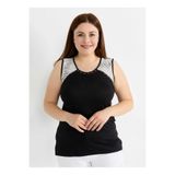 Selen Siyah Kadın Çizgili Standart Bluz 26YSL8406