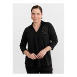 Selen Taşlı Normal Fit Bluz, 44, 5003387917, Siyah, Kadın