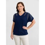Selen Taşlı Normal Fit Bluz, 44, 5003387924, Lacivert, Kadın