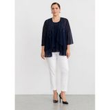 Selen Taşlı Normal Fit Bluz, 46, 5003387112, Lacivert, Kadın