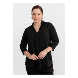 Selen Taşlı Normal Fit Bluz, 48, 5003387917, Siyah, Kadın