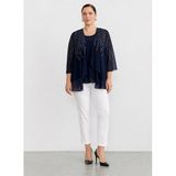 Selen Taşlı Normal Fit Bluz, 50, 5003387112, Lacivert, Kadın