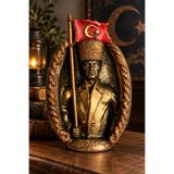 SELENCE STUDIO SELENCE Atatürk Büst Dekoratif Biblo – El Yapımı Taş Tozu Heykel | 25 cm Özel Tasarım