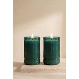 Seleni İncir Vanilya Kokulu Zümrüt Kristal Cam İkili Soya Karışımlı Dekoratif Mum Seti (10 cm)