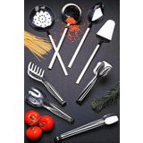Selenica 8 Parça Servis ve Maşa Seti Spatula,kepçe,kevgir,kaşık,makarna,salata,pasta,ızgara Maşası