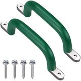 SELEWARE 245 mm Metal Tutma Kolları Güvenlik Oyun Sapları Parmak Sapları Çocuklar için Salıncak Oyun Seti Tırmanma Çerçevesi Oyun Evi Kulpları Yeşil 350KG Kapasite 2'li Paket