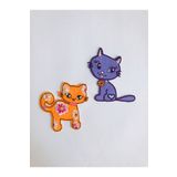 Self Casa Ütü Ile Yapışan Dokuma Arma - Patch - Yama Miniş Kediler 2 Li Set Iron-on Motif