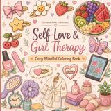 Self-Love & Girl Therapy Cozy Mindful Coloring Book: Bold and Easy Simple Designs for Adults, Teens and Kids Featuring Skincare Routines, Pampering ... Snacks and Aesthetic Spaces for Stress Relief