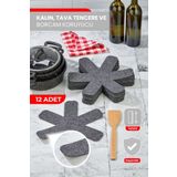 Self Power Kalın Tencere,tava&koruyucu Elyaf Keçe 12'li Set Keçe 30x30 Cm Tava Çizdirmez