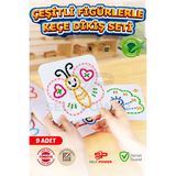 Self Power Keçe'den 9 Adet El Işi Dikiş Kiti Desenli , Kolay ve Eğlenceli Hobi Eğitici &öğretici Ip ve Iğne Dahildir - 002 Beyaz