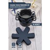 Self Power LACİVERT KALIN TAVA,TENCERE VE BORCAM KORUYUCU 6 lı SET ELYAF KEÇE