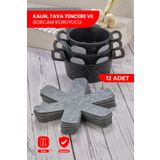 Self Power Tava Tencere ve Borcam Koruyucu Çizdirmez Keçe 12'lu Set 30X30 cm