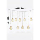 Selfbuysell 3 Metre 10 Toplu Perde LED Işık - Gün Işığı Şeffaf Dekoratif Aydınlatma - 8 Fonksiyonlu LED - 1,20 m