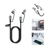 Selfbuysell 4’ü 1 Arada 100W Akıllı Tasarım Yüksek Dayanıklılık Çoklu Uyumlu Örgülü Hızlı Şarj Kablosu - Belirtilmemiş