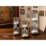 Selfbuysell Dekoratif Cam Kum Saati 7X14 cm - Ahşap
