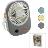 Selfbuysell Işıklı Mini Fan Masa Üstü USB Şarjlı 2in1 Kulp=taşıma - Duruş 3 Kademe Hız 15.5X12CM BJJ-565 (5324) - Çok Renkli