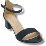 Selfie 4270-26 Simli Rugan Tek Bant Orta Topuk Büyük Numara Fashion Kadın Sandalet(5,5cm) 41-43 - Siyah
