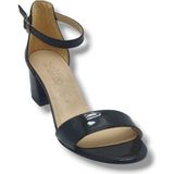Selfie 4601-26 Rugan Tek Bant Orta Topuk Büyük Numara Kadın Sandalet(5,5cm) 41-43 - Siyah