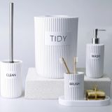 Selım Dekor Grooved Banyo Setı Beyaz