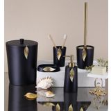 Selim Dekor Leaf Banyo Seti Siyah-altın