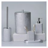 Selim Dekor Linen Banyo Setı Gümüş