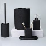 Selim Linen Banyo Seti Siyah