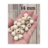Selin 14 Mm Ham Işlenmemiş Ahşap Boncuk - 100 gram ( Ortalama 100 Adet )