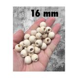Selin 16 mm Ham 100 gr Geniş Delik Işlem Görmemiş Ahşap Boncuk