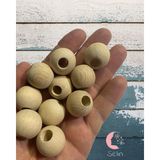 Selin 50 Adet 20 mm Ham Işlenmemiş Ahşap Boncuk Doğal Renkli Malzeme ile Yaratıcı Projeler