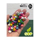 Selin 50 gr Mini Paket - 10 Mm Karışık Renkli Ahşap Boncuk - ( Ort ± 110 - 150 Adet)