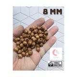 Selin 8 Mm Meşe Rengi Ahşap Boncuk - 50 Gram ( ort. 200 Adet )
