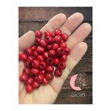 Selin Ahşap Boncuk 10 Mm 100 Gr( Ort ± 250 - 300 Adet) Kırmızı