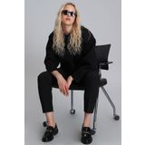 Selin Kadin Örme Sweatshirt Siyah M