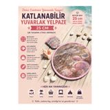 Selinus Büyük Boy Katlanabilir Yuvarlak Yelpaze – Deniz Kabukları Desenli 25 cm