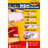 Selis Craft Okul Etiketi Black Pınk Temalı Özel Isim Yazılabilen Kalem, Defter, Boya, Kitap Etiketi - 213 Adet - Renkli - Parlak Sticker - 21 x 29,7 cm