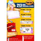 Selis Craft Okul Etiketi Dondurma Temalı Özel Isim Yazılabilen Kalem, Defter, Boya, Kitap Etiketi - 213 Adet - Renkli - Parlak Sticker - 21 x 29,7 cm