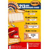 Selis Craft Okul Etiketi Gökkuşağı Temalı Özel Isim Yazılabilen Kalem, Defter, Boya, Kitap Etiketi - 213 Adet - Renkli - Parlak Sticker - 40 x 29,7 cm