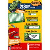 Selis Craft Okul Etiketi Hulk Temalı Özel Isim Yazılabilen Kalem, Defter, Boya, Kitap Etiketi - 213 Adet - Renkli - Parlak Sticker - 21 x 29,7 cm