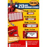 Selis Craft Okul Etiketi Ironman Temalı Özel Isim Yazılabilen Kalem, Defter, Boya, Kitap Etiketi - 213 Adet - Renkli - Parlak Sticker - 33 x 29,7 cm