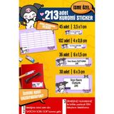 Selis Craft Okul Etiketi Kuromi Temalı Özel Isim Yazılabilen Kalem, Defter, Boya, Kitap Etiketi - 213 Adet - Renkli - Parlak Sticker - 27 x 29,7 cm