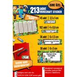 Selis Craft Okul Etiketi Mınecraft Temalı Özel Isim Yazılabilen Kalem, Defter, Boya, Kitap Etiketi - 213 Adet - Renkli - Parlak Sticker - 30 x 29,7 cm