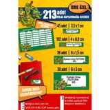Selis Craft Okul Etiketi Ninja Kaplumbağalar Temalı Özel Isim Yazılabilen Kalem, Defter, Boya, Kitap Etiketi - 213 Adet - Renkli - Parlak Sticker - 26 x 29,7 cm