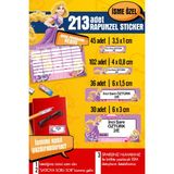Selis Craft Okul Etiketi Rapunzel Temalı Özel Isim Yazılabilen Kalem, Defter, Boya, Kitap Etiketi - 213 Adet - Renkli - Parlak Sticker - 34 x 29,7 cm