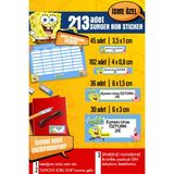 Selis Craft Okul Etiketi Süngerbob Temalı Özel Isim Yazılabilen Kalem, Defter, Boya, Kitap Etiketi - 213 Adet - Renkli - Parlak Sticker - 31 x 29,7 cm