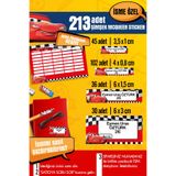 SelisCraft Okul Etiketi ŞİMŞEK MCQUEEN Temalı Özel İsim Yazılabilen Kalem, Defter,Boya,Kitap Etiketi - 213 Adet