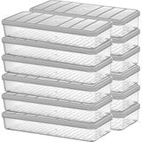 Selka Home 12 Adet 1 Lt. Nora Organizer Buzdolabı Buzluk Düzenleyici Saklama Kabı - Açık Gri