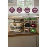 Selka Home 14'lü Set Nora Organizer Buzdolabı Buzluk Düzenleyici Saklama Kabı - Açık Gri