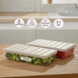 Selka Home 2 Adet 1 Lt. Nora Organizer Buzdolabı Buzluk Düzenleyici Saklama Kabı - Ekru