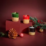 Selka Home 3'lü Christmas Simli Tasarım Cam Bardak Kokulu Candle Mum 110 gr GOLD